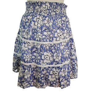 J Crew smocked‎ tiered mini skirt women's size M 100% cotton style #BR644
